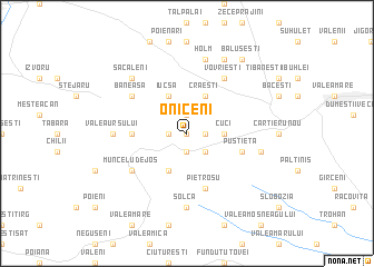 map of Oniceni