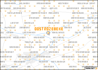 map of Oostrozebeke