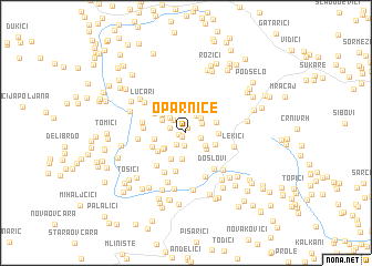 map of Oparnice