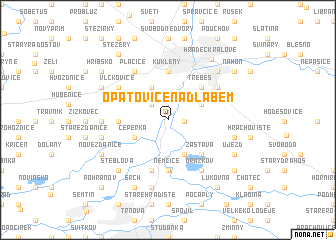 map of Opatovice nad Labem