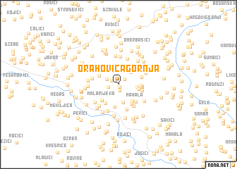 map of Orahovića Gornja