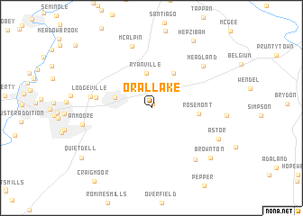 map of Oral Lake