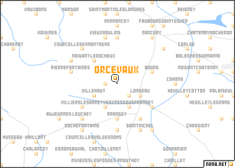 map of Orcevaux