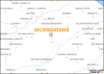 map of Orciano di Pesaro