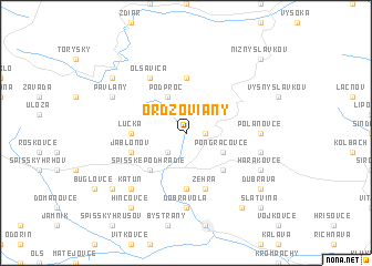 map of Ordzoviany