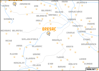 map of Orešac