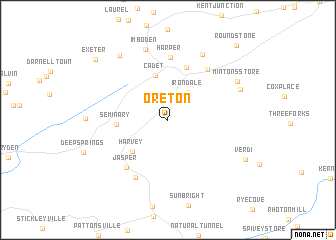 map of Oreton