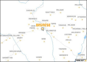 map of Orgnese