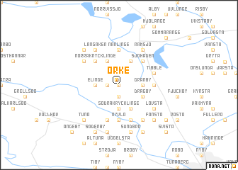 map of Örke