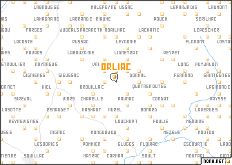 map of Orliac