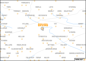 map of Ørvad