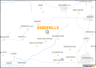 map of Osage Mills