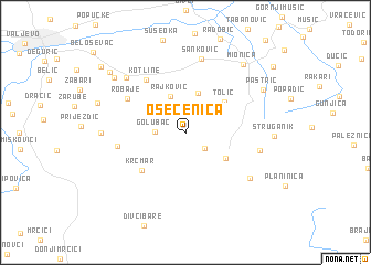 map of Osečenica
