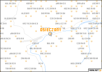 map of Osieczany