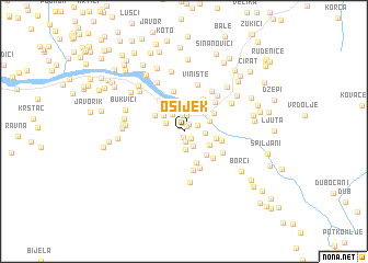 map of Osijek