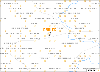 map of Ośnica