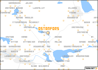 map of Östanfors