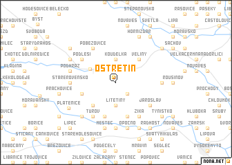 map of Ostřetín