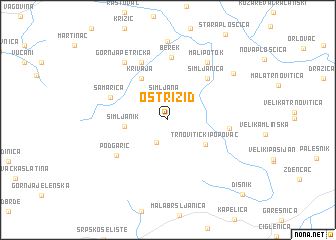 map of Oštri Zid