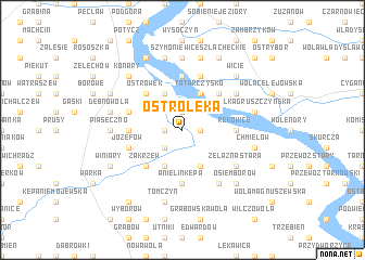 map of Ostrołęka