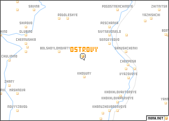 map of Ostrovy