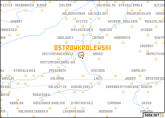 map of Ostrów Królewski