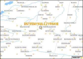 map of Ostrowy Kulczyńskie