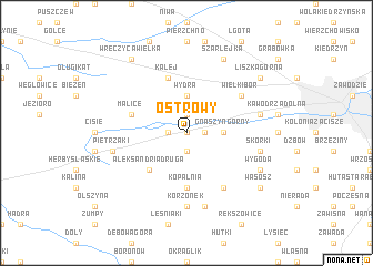 map of Ostrowy