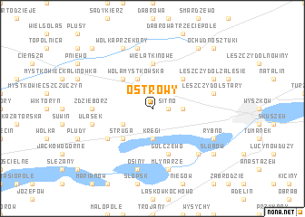 map of Ostrowy