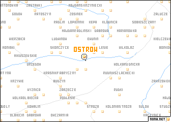 map of Ostrów