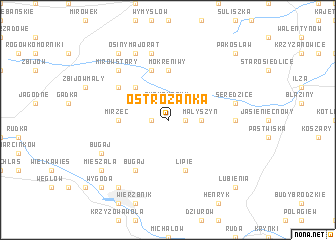 map of Ostrożanka