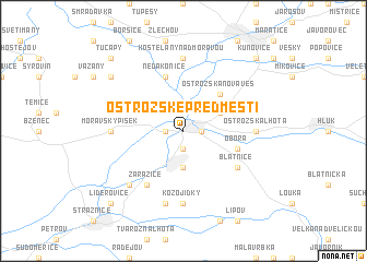 map of Ostrožské Předměstí