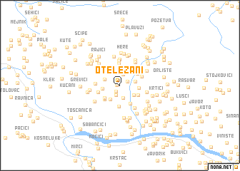 map of Oteležani