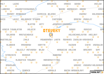 map of Otěvěky