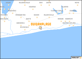 map of Ouidah-Plage