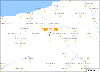 map of Öveçler
