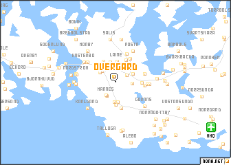 map of Övergård