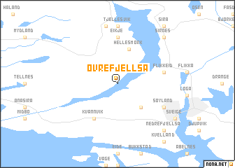 map of Øvre Fjellså