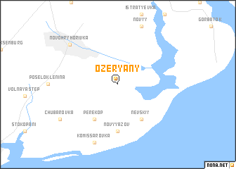 map of Ozeryany