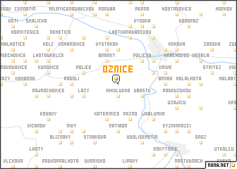 map of Oznice