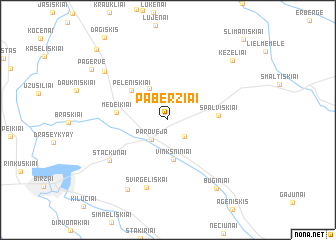 map of Paberžiai