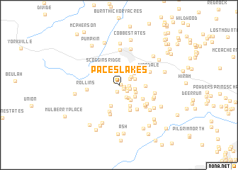 map of Paces Lakes