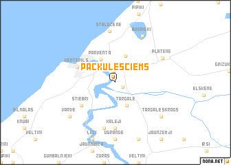map of Packules Ciems