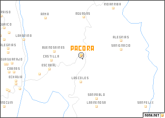 map of Pácora