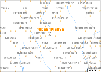 map of Pacsérvisnye