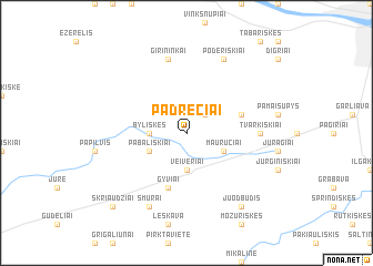 map of Padrečiai