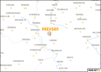 map of Paeksan