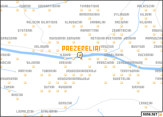 map of Paežerėliai