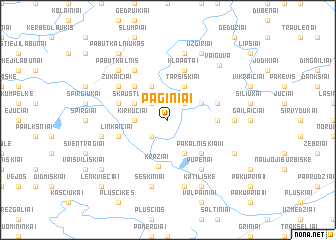 map of Paginiai