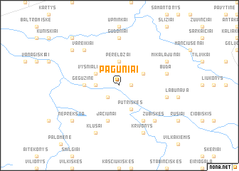 map of Paguniai